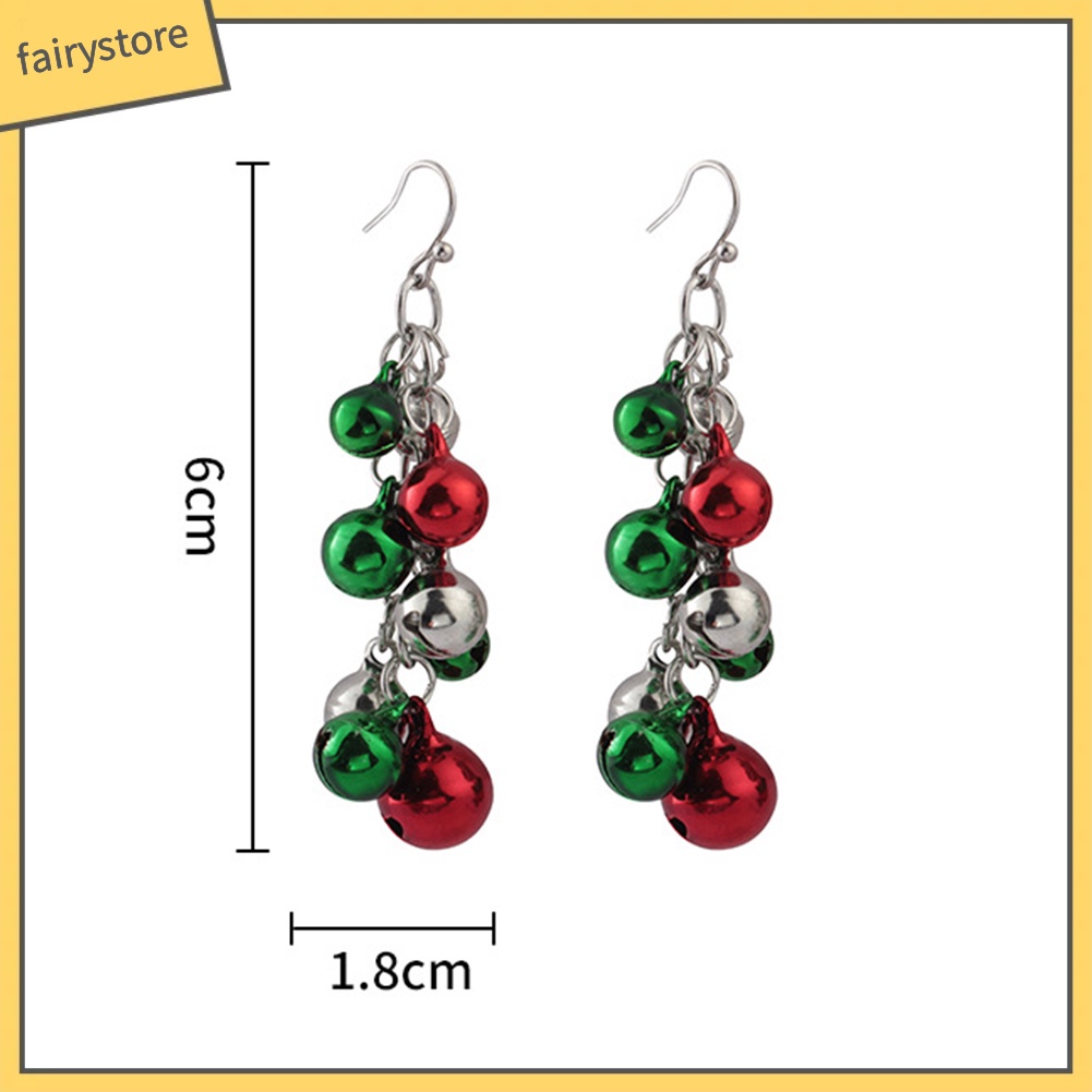 Bông Tai Chuỗi Dài Hình Chuông Giáng Sinh Trang Trí Cho Nữ