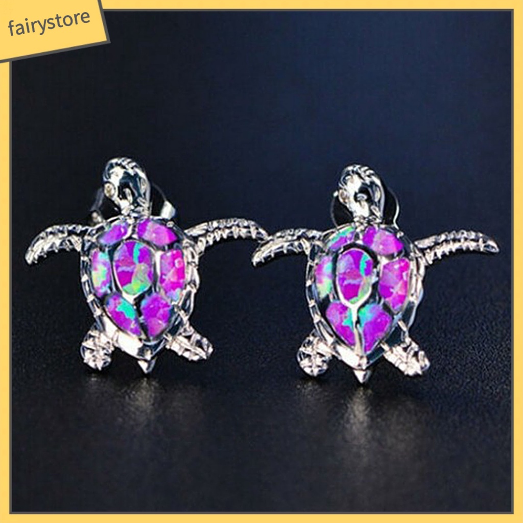 1 Đôi Bông Tai Hình Rùa Biển Đính Đá Dễ Thương Dành Cho Nữ