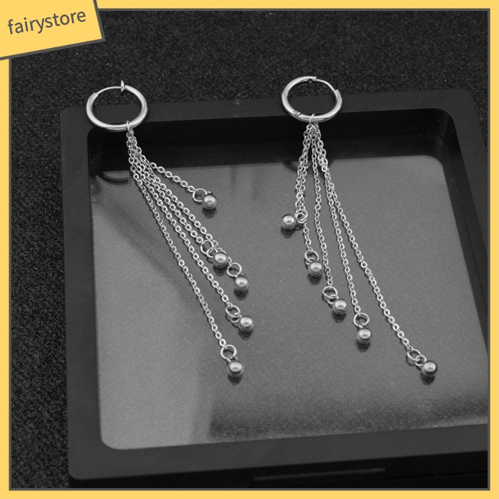 Bông Tai Dạng Kẹp Đính Hạt Bằng Thép Không Gỉ 1 Cái Cho Nam &amp; Nữ