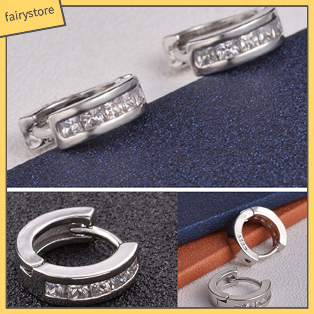 Bông Tai Mạ Bạc Đính Đá Lấp Lánh Thời Trang Dự Tiệc