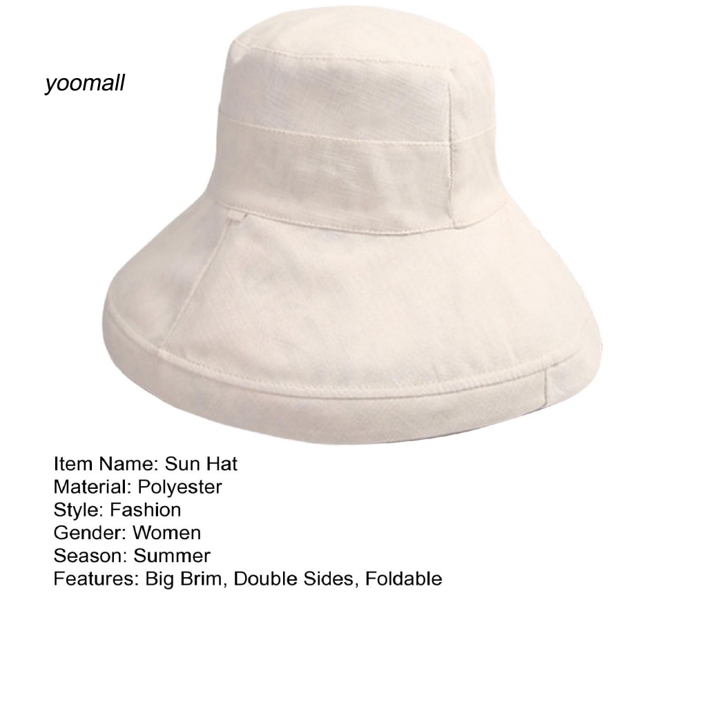 Mũ Vành Tròn Dây Rút Hai Mặt Thời Trang Mùa Hè Cho Nữ