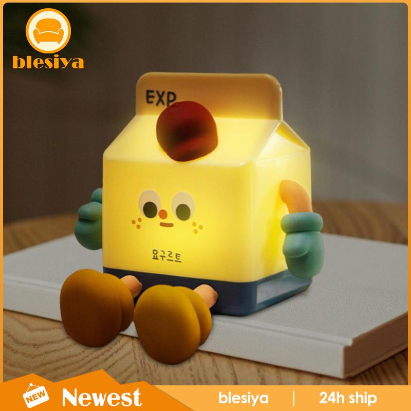 [Blesiya] Đèn Ngủ Hình Hộp Sữa Hoạt Hình Cổng USB Làm Quà Tặng Sinh Nhật Cho Bé