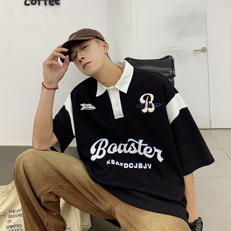 Áo Thun polo Ngắn Tay Dáng Rộng Thời Trang Mùa Hè Cá Tính Dành Cho Nam