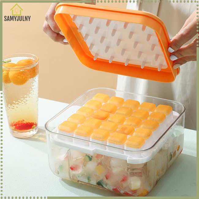 Khay Làm Đá Hai Lớp Dung Tích Lớn Có Nắp Dễ Tháo Gỡ Cho Cocktail / Whisky