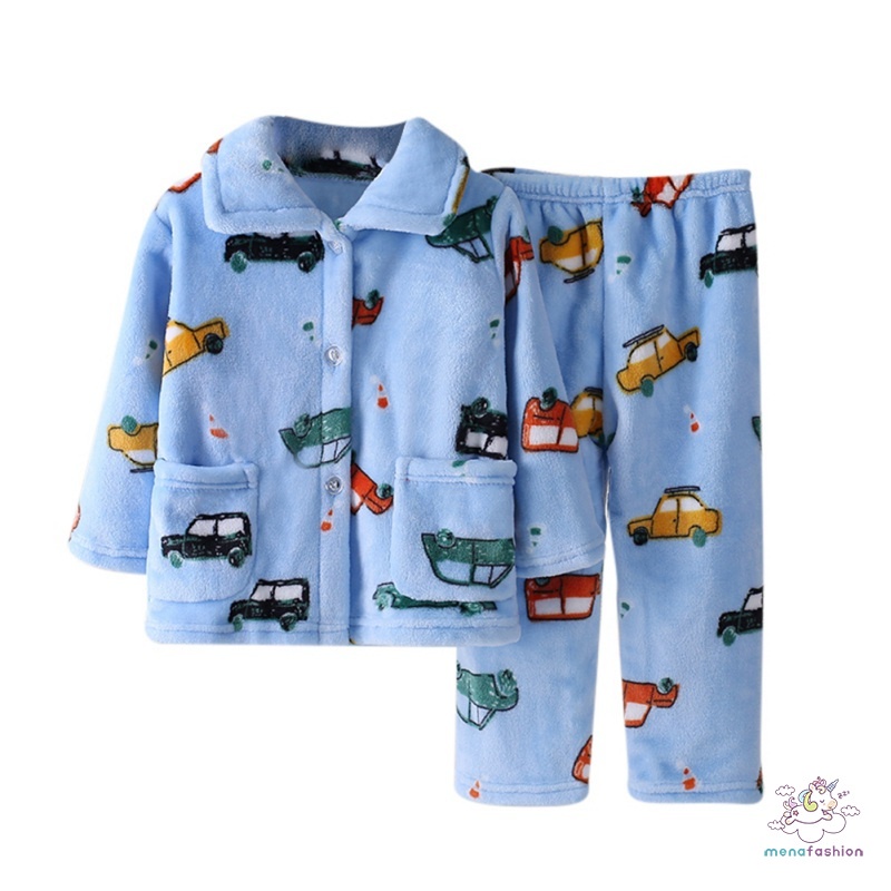 Bộ Đồ Ngủ Vải Flannel Lông Xù Đáng Yêu Cho Bé