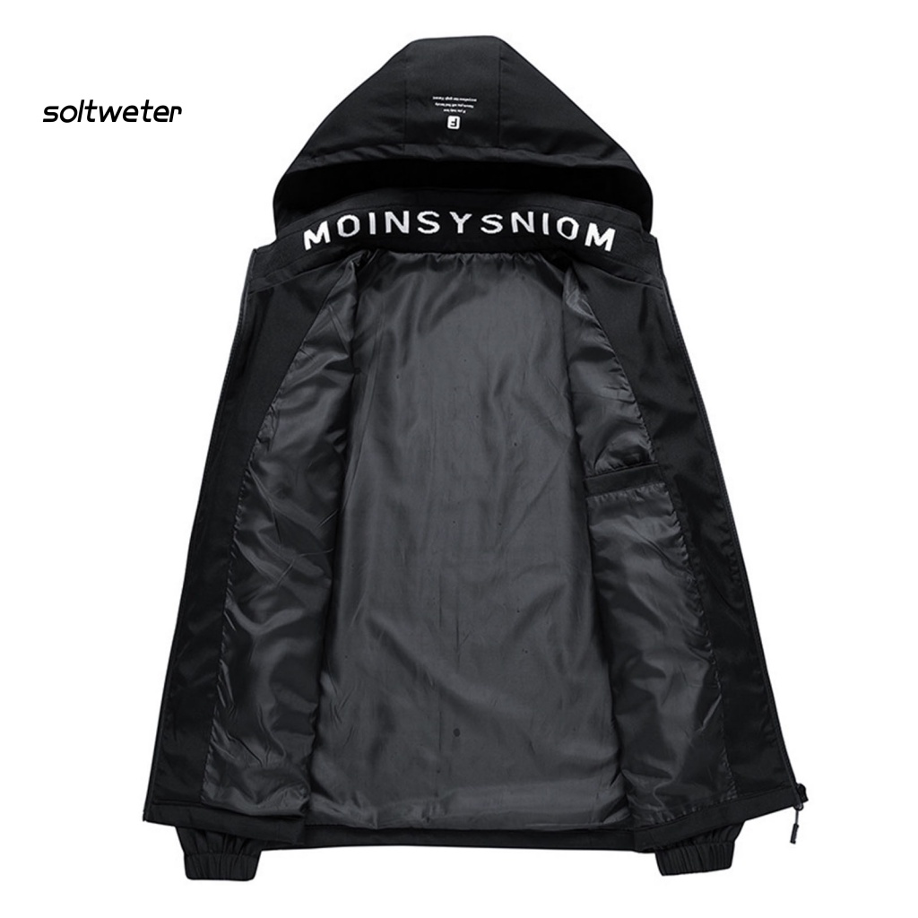 Áo Khoác Màu Trơn Có Nón Phối Túi Có Khóa Kéo Có Thể Tháo Rời Thời Trang Đường Phố Cho Nam