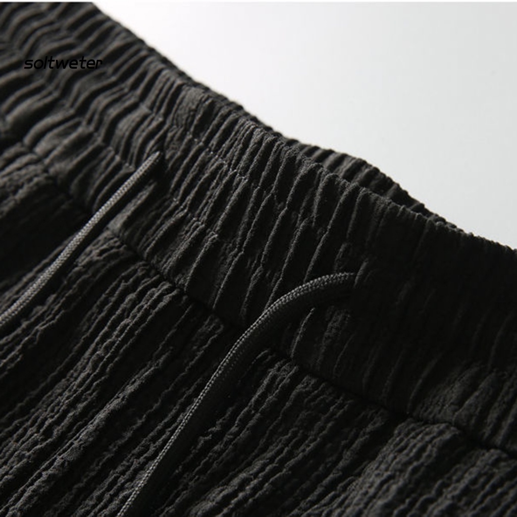 1 Bộ Áo Tay Ngắn Cổ Chữ V Màu Trơn Phối Quần Dài Đính Nút Thời Trang Mùa Hè Cho Nam