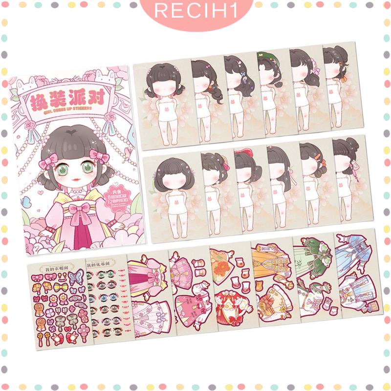 Sticker Dán Trang Trí Sách Hình Công Chúa Nhiều Màu Sắc Cho Bé Gái 3 Tuổi
