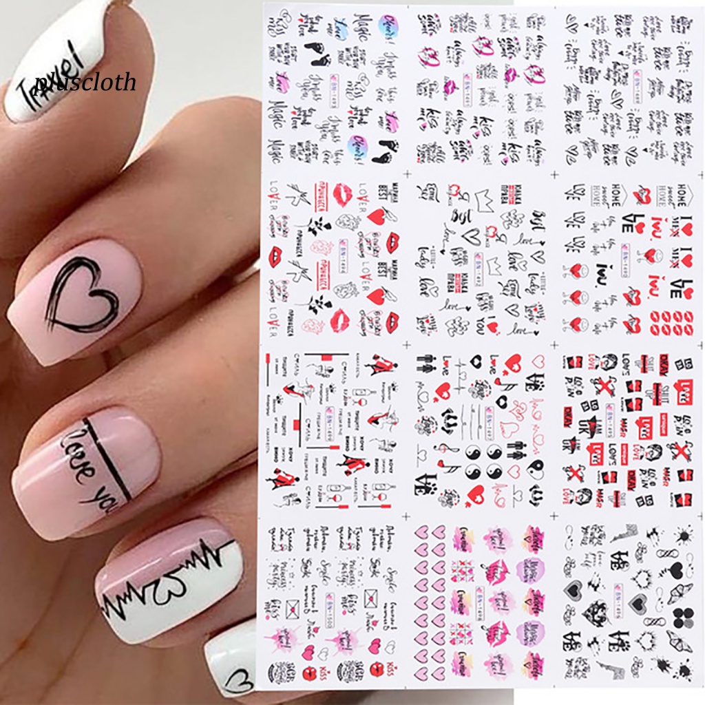 1 Tờ Nhãn Dán Trang Trí Móng Tay Nghệ Thuật Chủ Đề Valentines