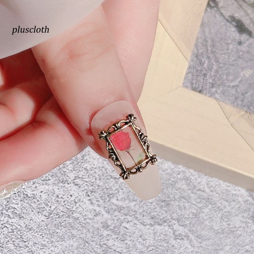 Bộ 5 Khung Tranh Kim Loại Tự Trang Trí Móng Tay Cho Nữ