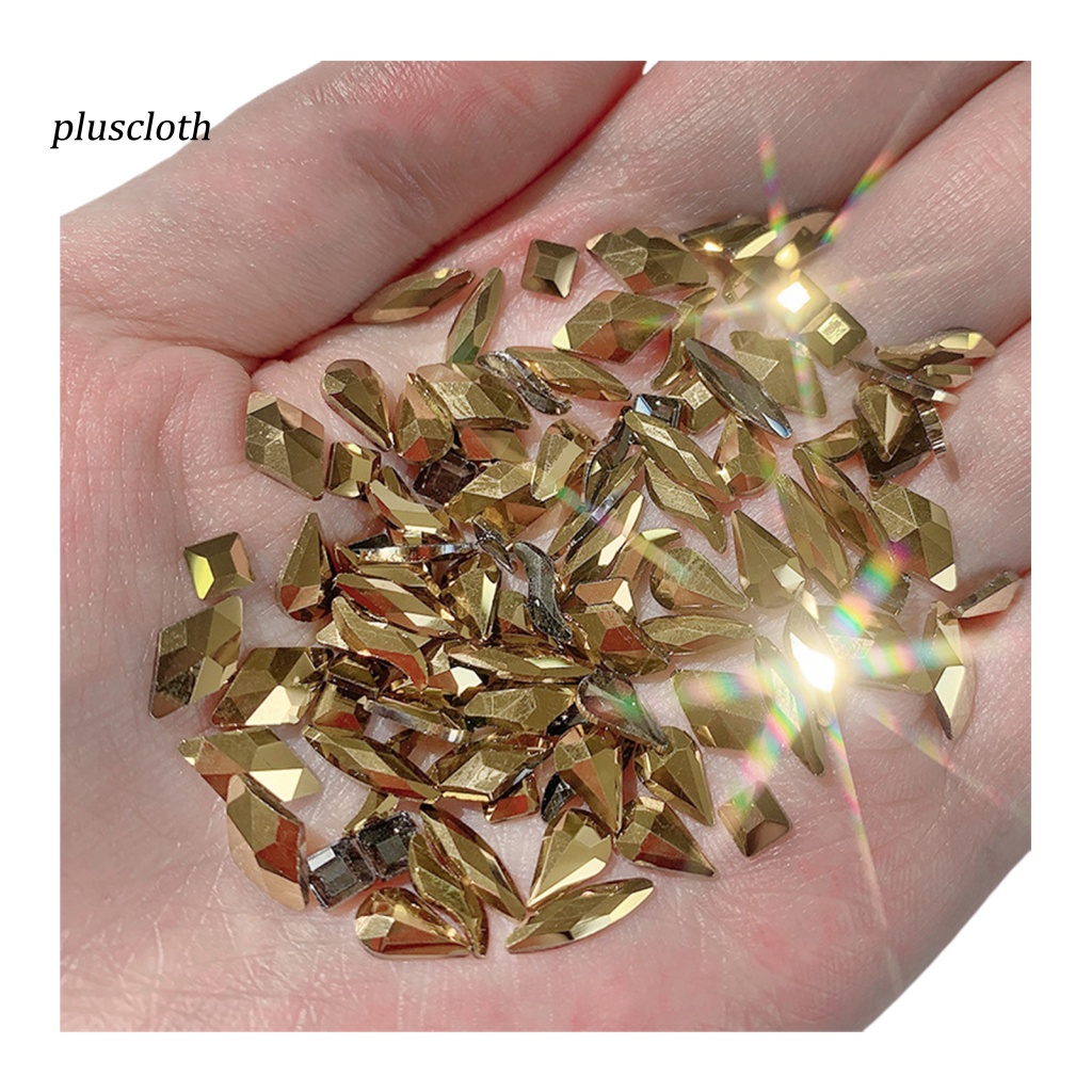 Túi 100 Hạt Đá Thủy Tinh Phẳng Trang Trí Móng Tay