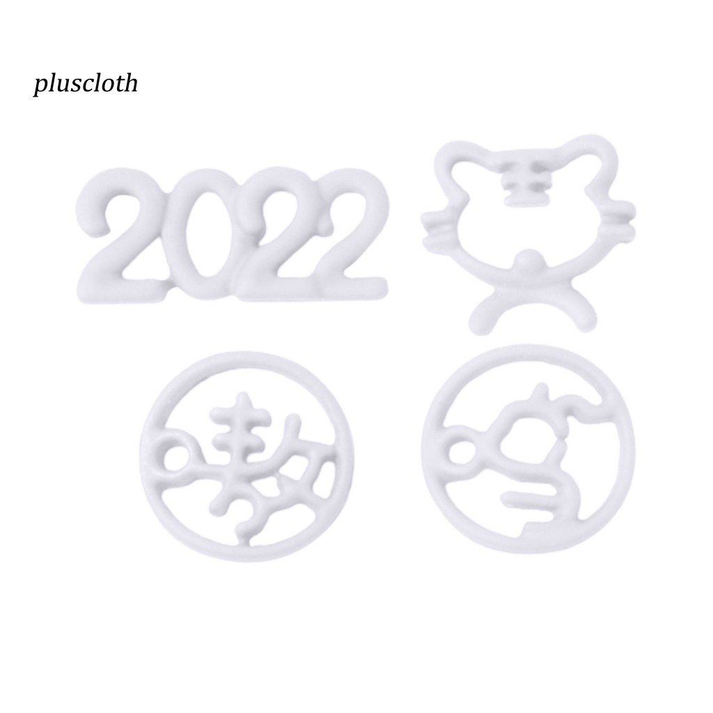 Set 4 Miếng Dán Trang Trí Móng Tay Nghệ Thuật Hình Chú Hổ 3D Bằng Hợp Kim DIY Thời Trang 2022 Dành Cho Nữ