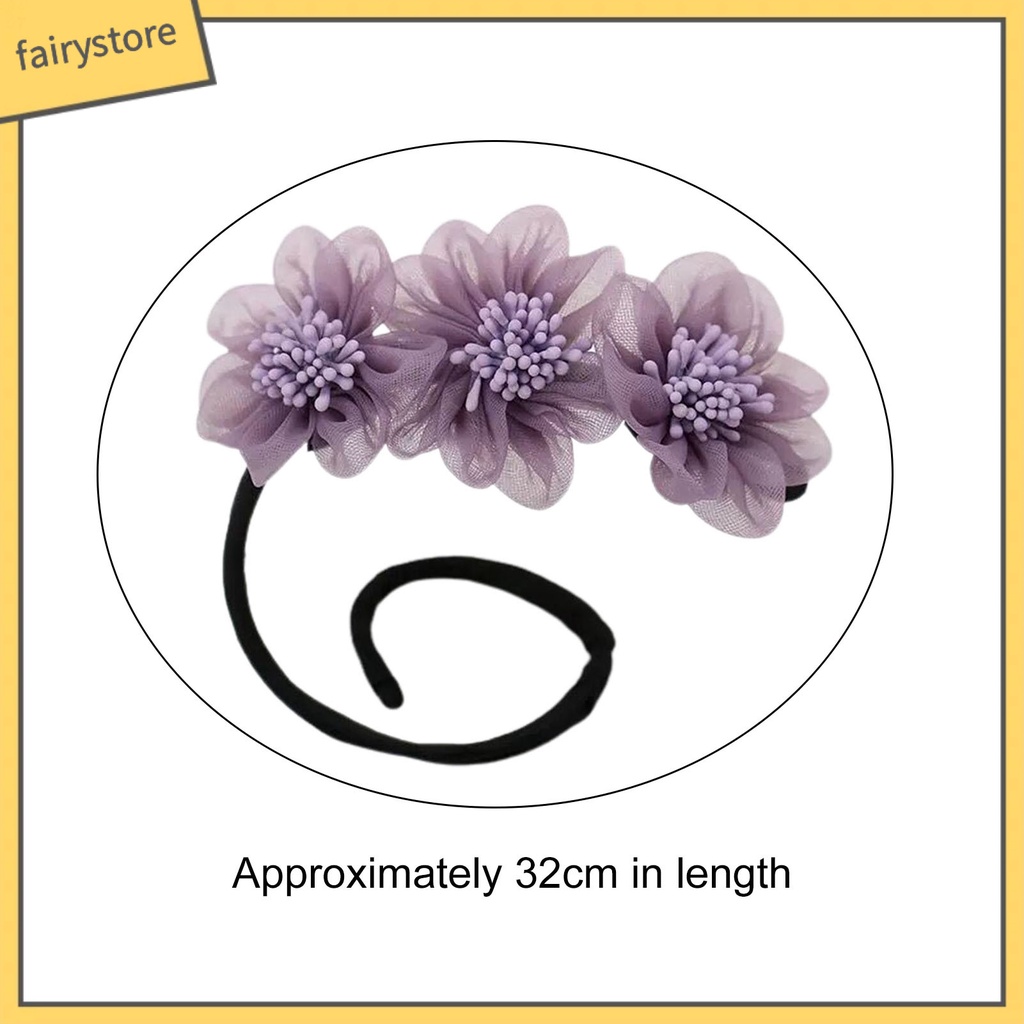 Kẹp Tóc Ba Bông Hoa / Tròn Bằng Sợi Lưới Trang Trí Đa Ứng Dụng