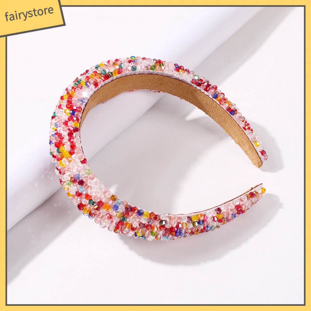 Băng Đô Cài Tóc Bản Rộng Đính Đá Nhiều Màu Sắc Thời Trang Cho Nữ