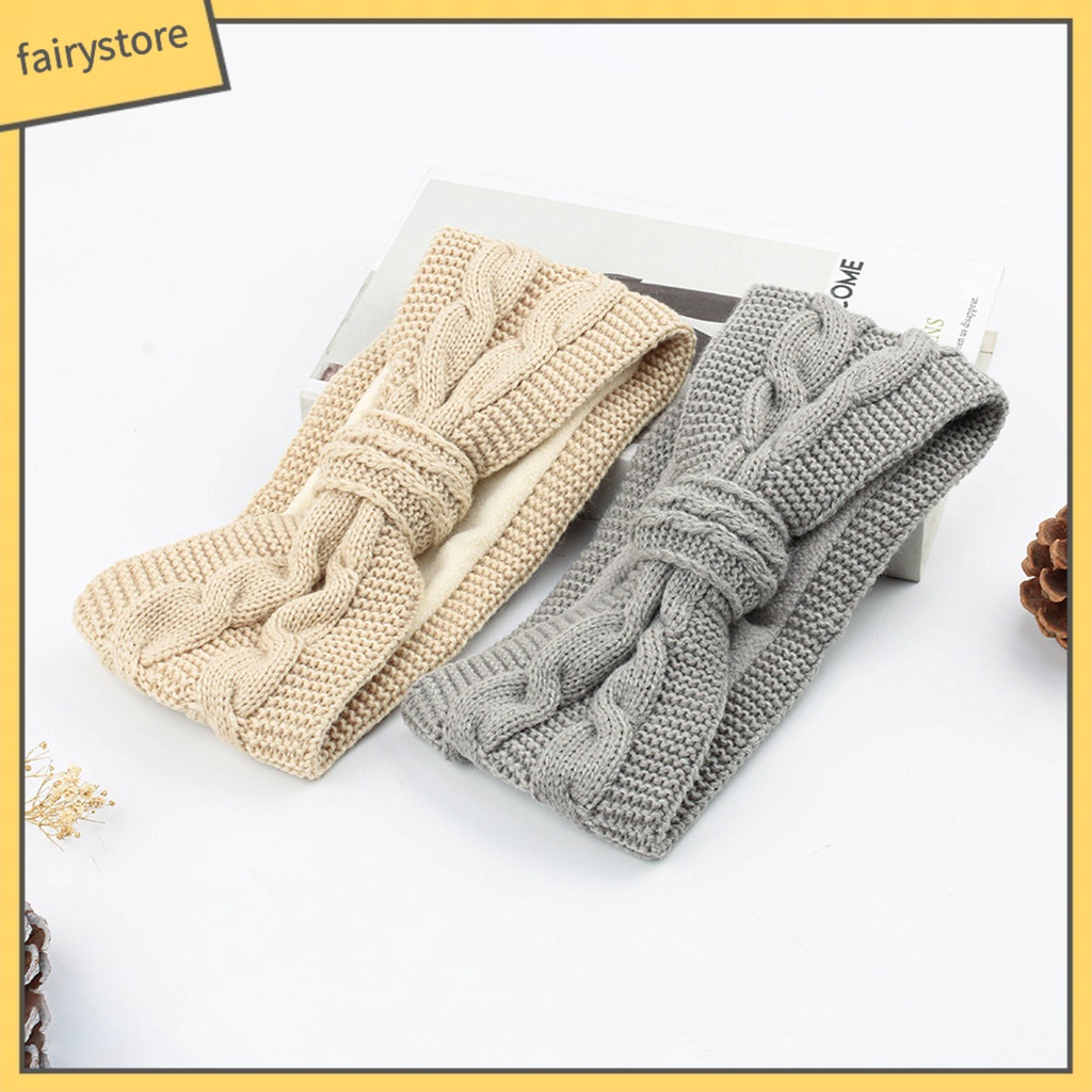 Băng Đô Dệt Kim Co Giãn Màu Trơn Thắt Nơ Thời Trang Thu Đông Dành Cho Nữ Rửa Mặt