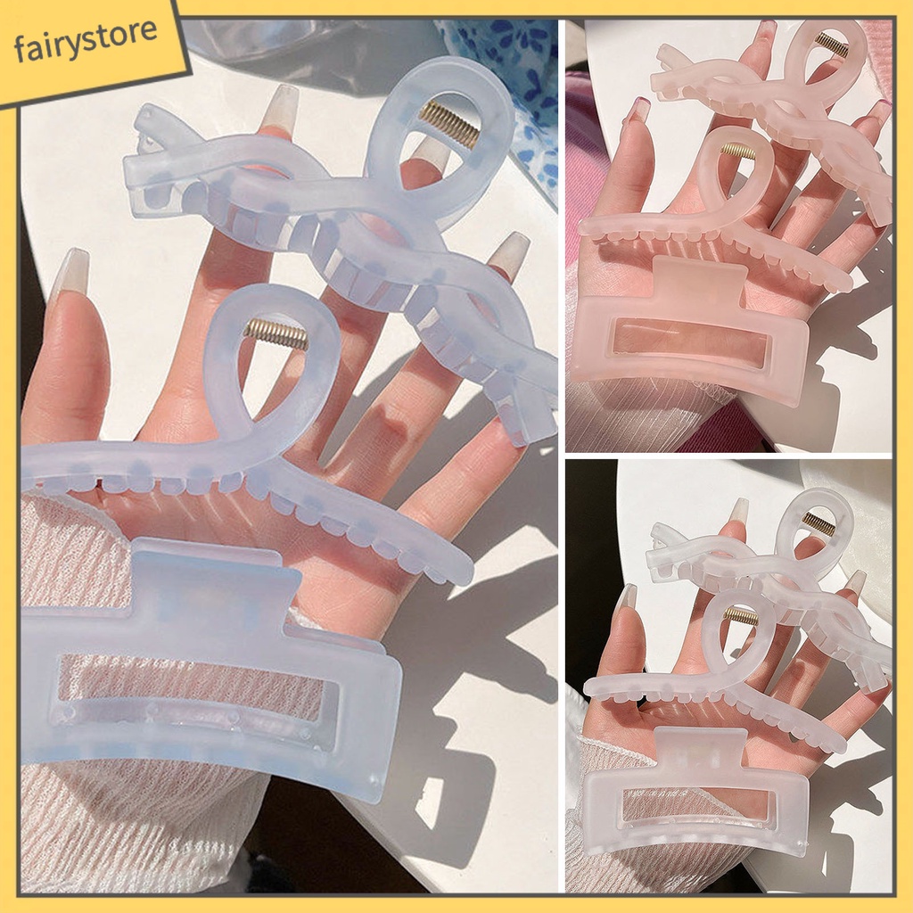 Kẹp Tóc Càng Cua Dạng Lò Xo Rỗng Co Giãn Cố Định Tóc Chống Gãy Răng Màu Sắc Ngọt Ngào Cho Nữ