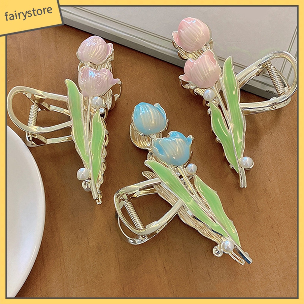 Kẹp Tóc Càng Cua Mạ Vàng Bóng Nhiều Màu Sắc Tạo Kiểu Tóc Chống Trượt Kích Thước Lớn Dành Cho Bạn Nữ