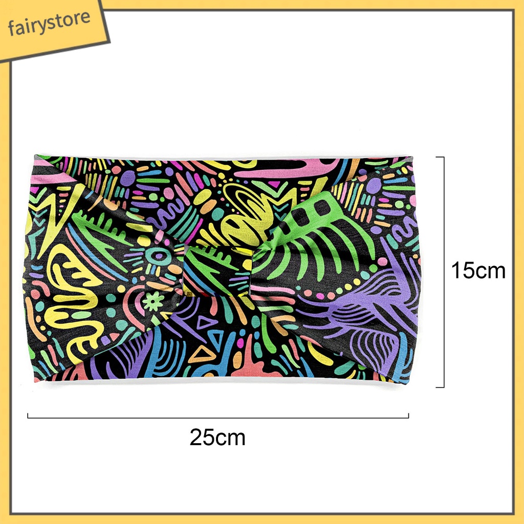 Băng Đô Cài Tóc Bản Rộng Thấm Hút Mồ Hôi Nhanh Khô Co Giãn In Họa Tiết Caro Phong Cách Bohemia Cho Nữ