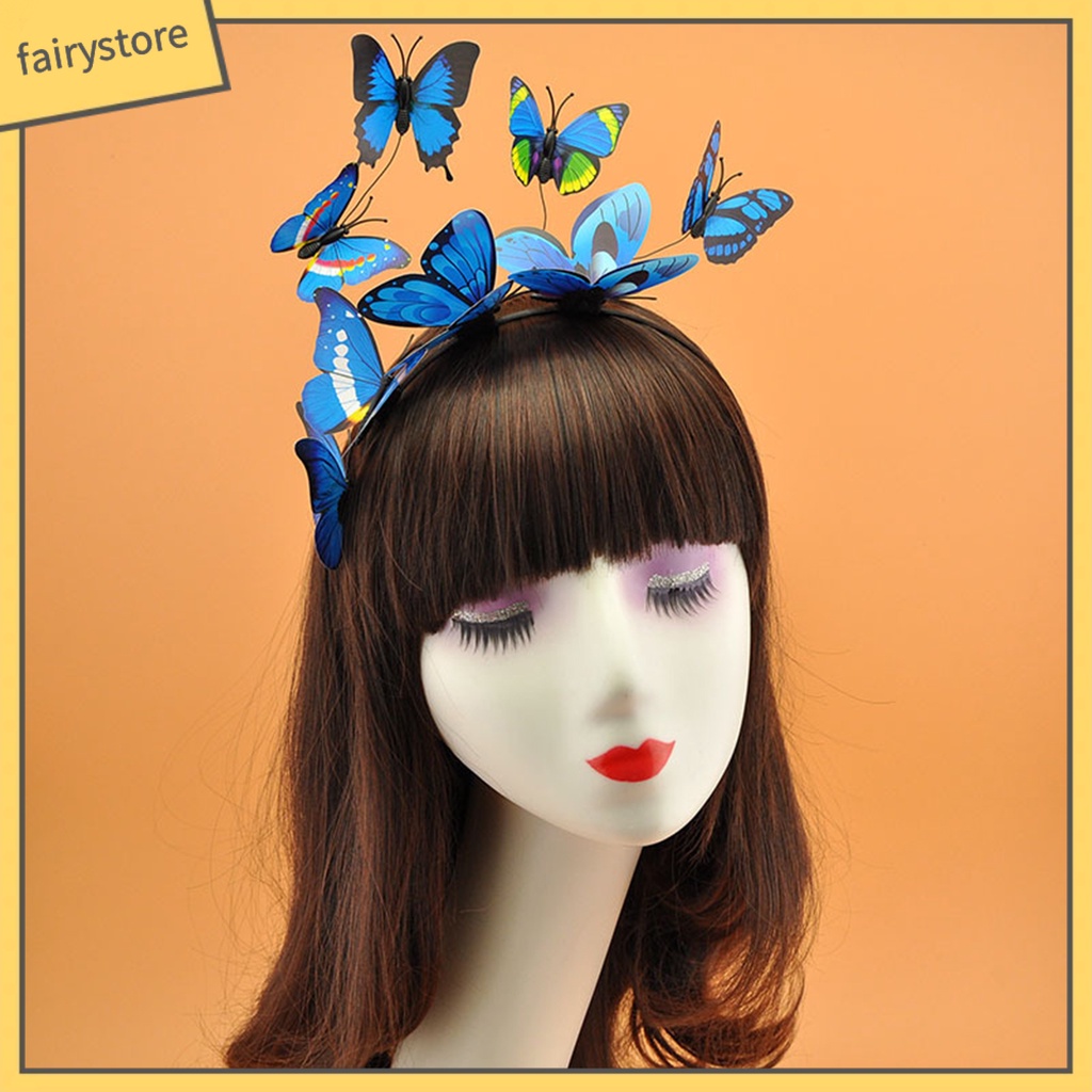 Băng Đô Cài Tóc Hình Bướm Ba Chiều Bằng Nhựa Sáng Tạo
