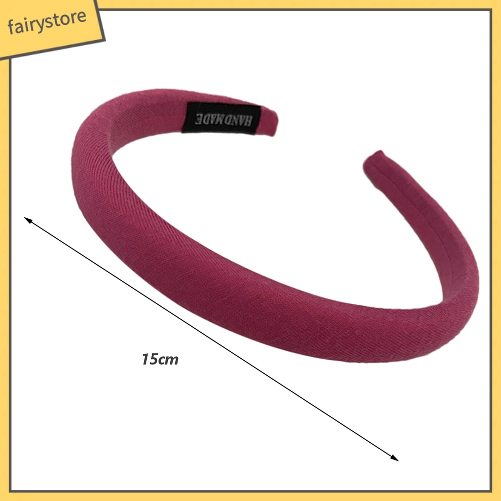 Băng Đô Cài Tóc Bản Rộng Co Giãn Chống Trượt Màu Trơn Dành Cho Nữ