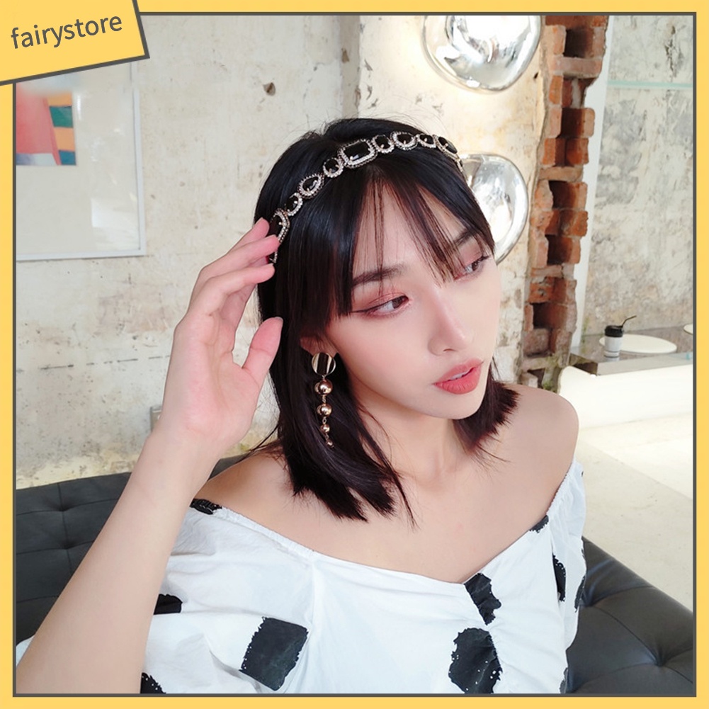 Băng Đô Cài Tóc Đính Đá Lấp Lánh Chống Trượt Cho Nữ