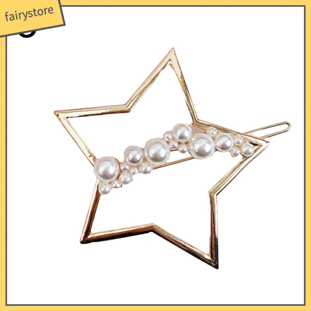 Kẹp TóC HìNh Ngôi Sao / MặT Trăng ĐíNh NgọC Trai Giả ThờI Trang Cho Nữ