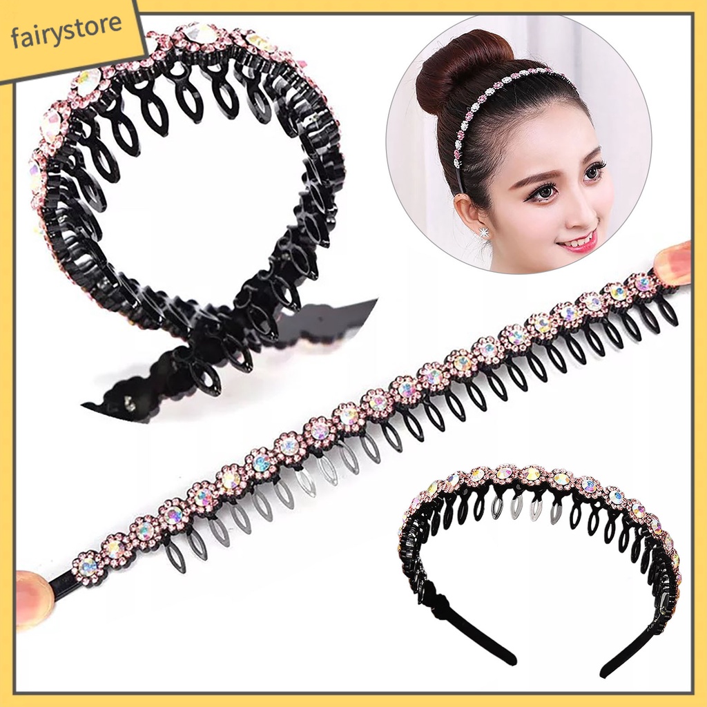 Cài Tóc / Lược Cài Răng Đính Đá Lấp Lánh Chống Trượt Ổn Định Dành Cho Bạn Gái