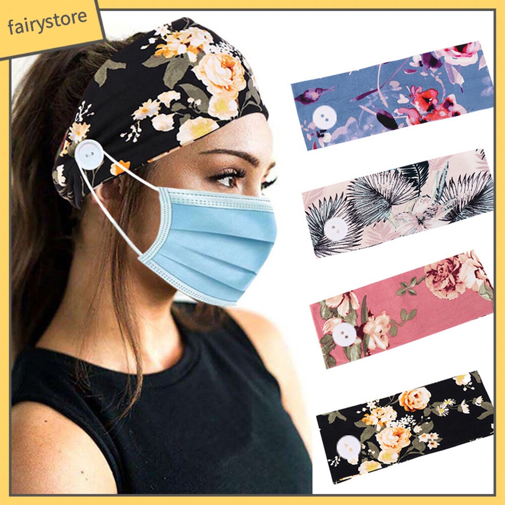 Set 2 Băng Đô Cài Tóc Hình Bông Hoa Bảo Vệ Tai Khi Tập Yoga / Y Tá