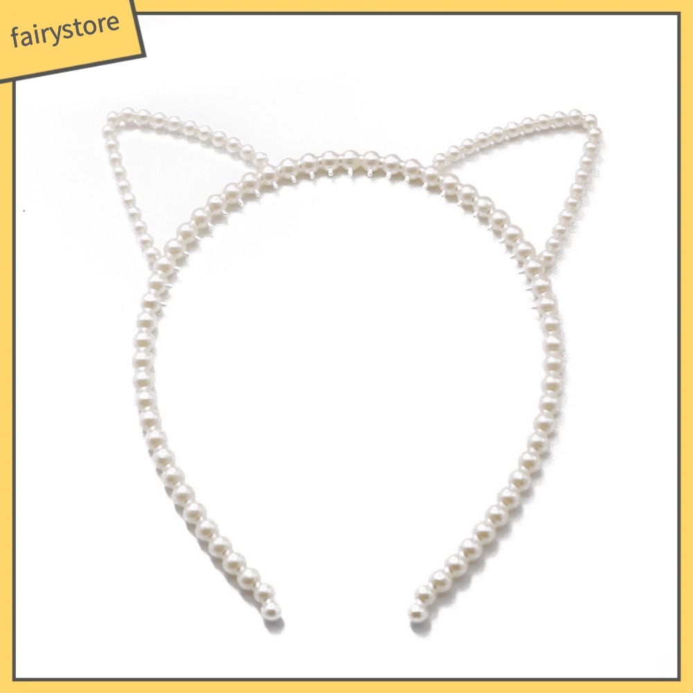 Băng Đô Tai Thỏ Đính Ngọc Trai Giả Thời Trang