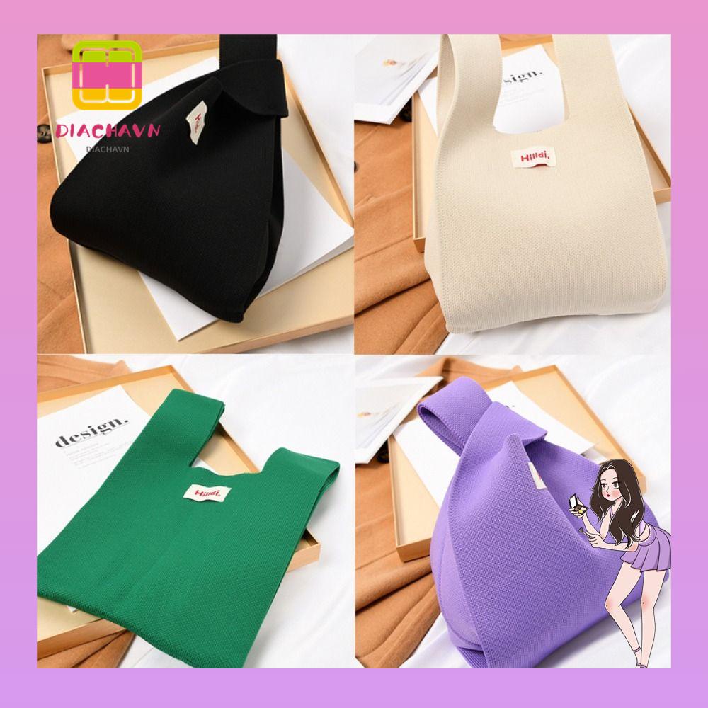 Túi Xách Mua Sắm Đan Len Đeo Cổ Tay Có Thể Tái Sử Dụng Cho Nữ