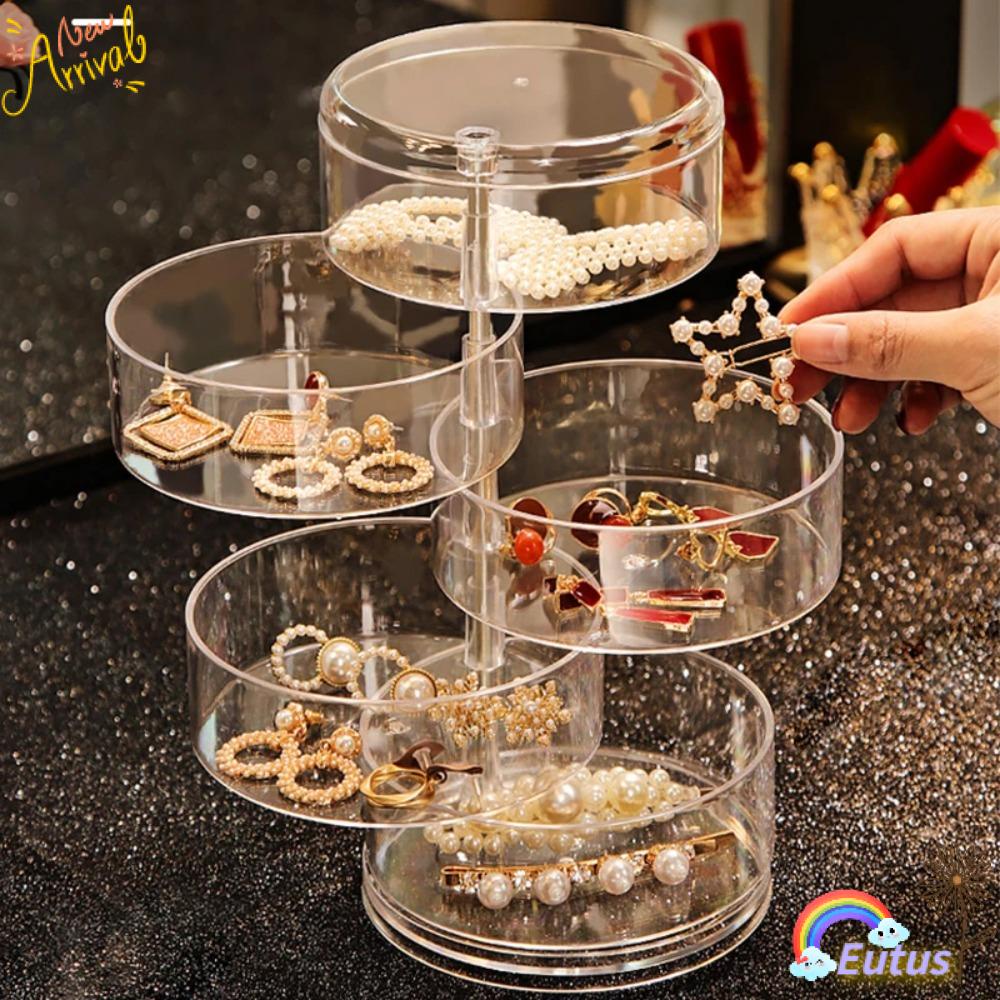 Hộp Đựng Trang Sức Hình Tròn Có Nắp Xoay Tiện Dụng