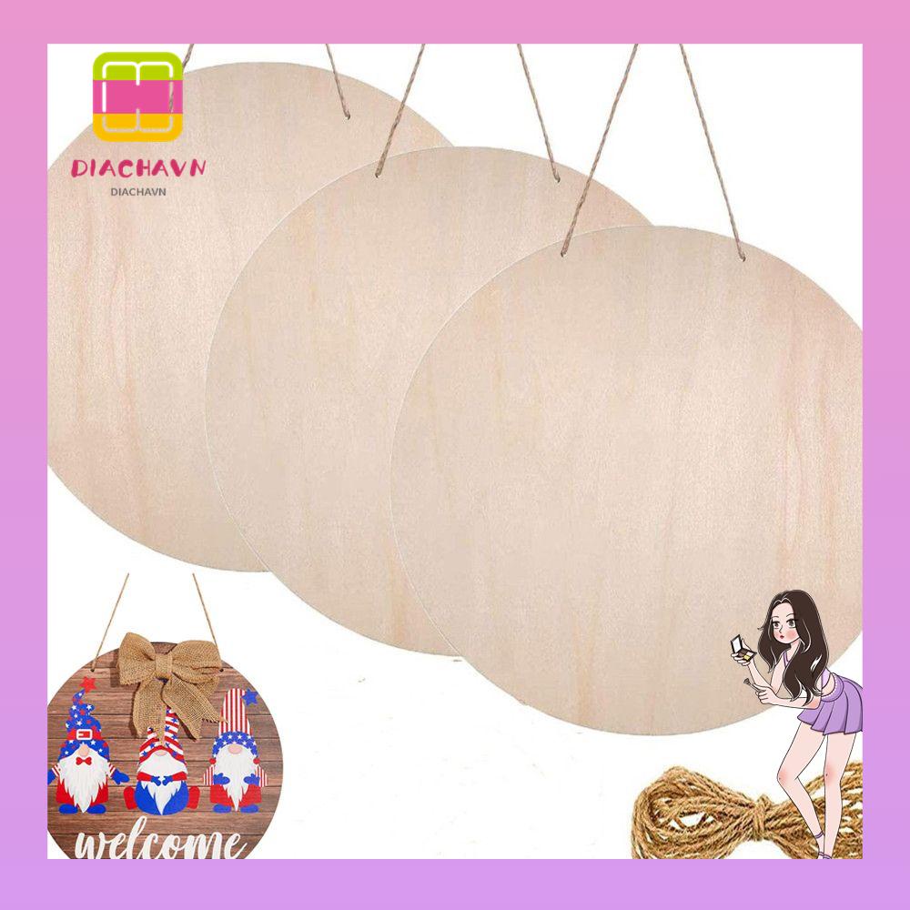 Bảng Gỗ Tròn 11.8in Chưa Hoàn Thiện Trang Trí Tiệc Cưới / Giáng Sinh DIY