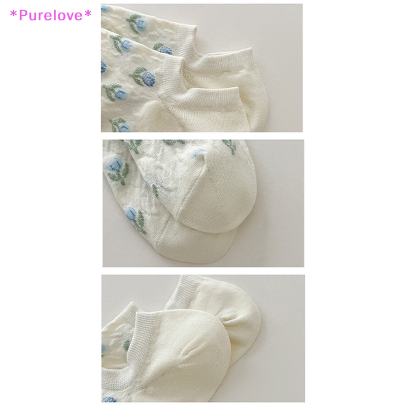 Đôi Vớ Chống Trượt In Hình Hoa Tulip Thời Trang Dành Cho Nữ Mới