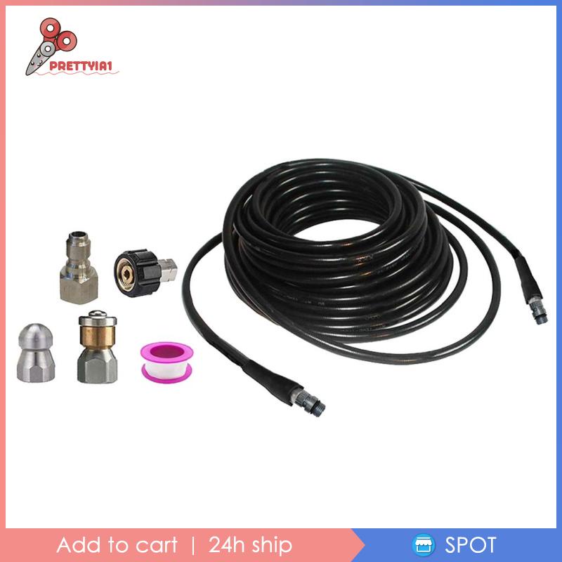 [Prettyia1] Bộ Dụng Cụ Làm Sạch Ống Nước Áp Suất Cao 10m