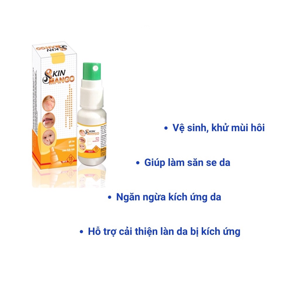 SKIN MANGO - Chai xịt thủy đậu, giời leo, herpes, zona thần kinh, kiến ba khoang  TAMPHARMA
