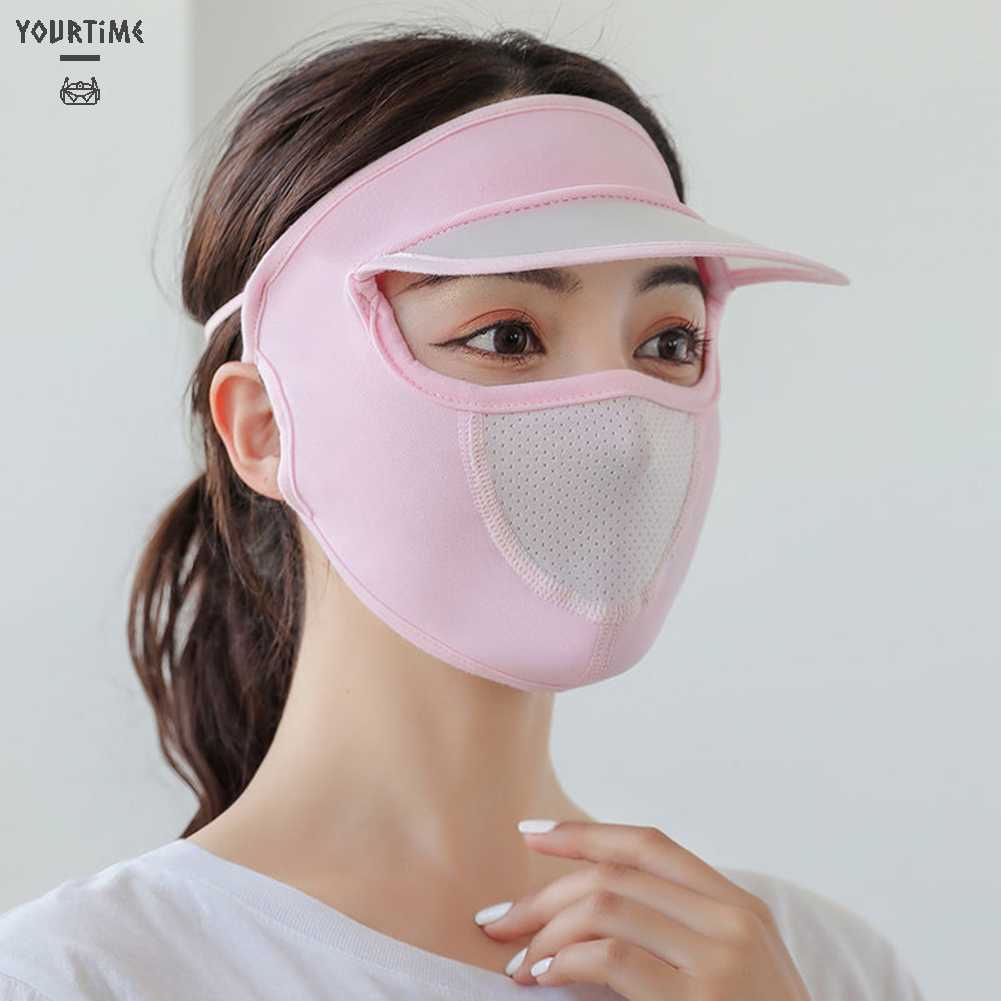 Mũ Chống Nắng Bằng Lụa Mát Thoáng Khí Che Phủ Toàn Diện Tiện Dụng