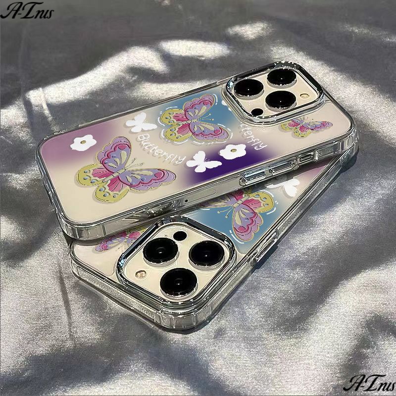 ✅Ốp Điện Thoại Mềm Chống Sốc Họa Tiết Bướm Đơn Giản Cho Iphone 11 14pro 8plus max 137 12