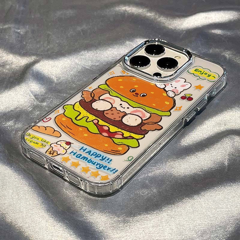 ✅Ốp Điện Thoại Dẻo Họa Tiết Bánh Quy / Burger / Thỏ Dễ Thương Chống Sốc Cho Iphone128Pl 11 7 1314Pro