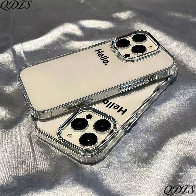 ✅Ốp Điện Thoại Mềm Chống Sốc Màu Trắng Họa Tiết HELL14promax iPhone12117 8 plus / 13