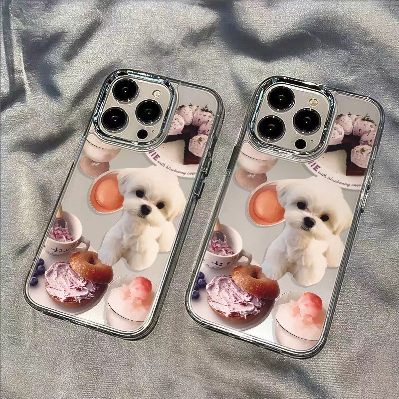 ✅Ốp Điện Thoại Mềm Chống Sốc Hình Chú Chó Trắng Cho Apple plus13 iPhone128 / 7max Cake 1114proins Q8JR