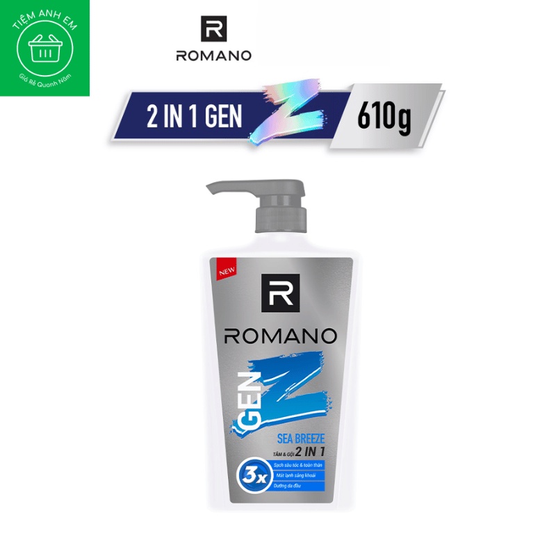 Dầu Gội Romano GEN Z FOREST CEDAR & SEA BREEZE Chai 610G