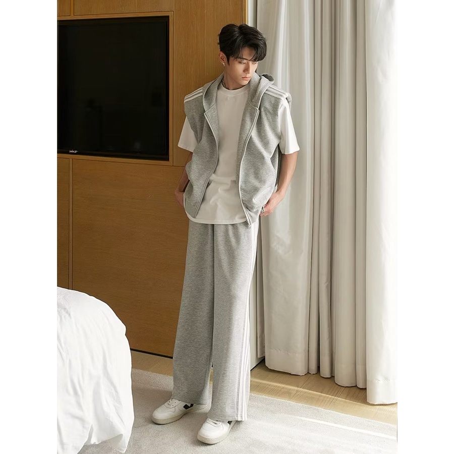 Set Đồ Thể Thao Form Rộng Họa Tiết Kẻ Sọc Thời Trang Mùa Xuân Cho Nam