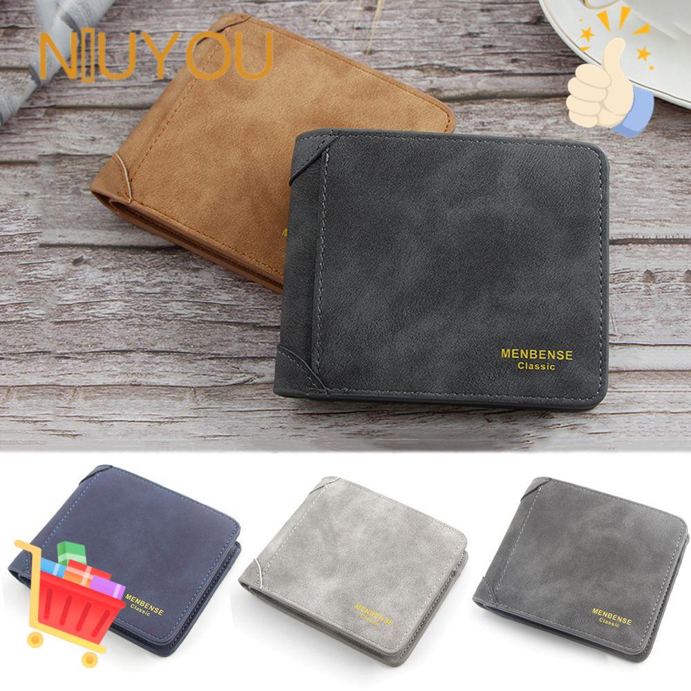 Ví Da PU Gập Đôi Siêu Mỏng Đựng Thẻ / Tiền Dành Cho Nam