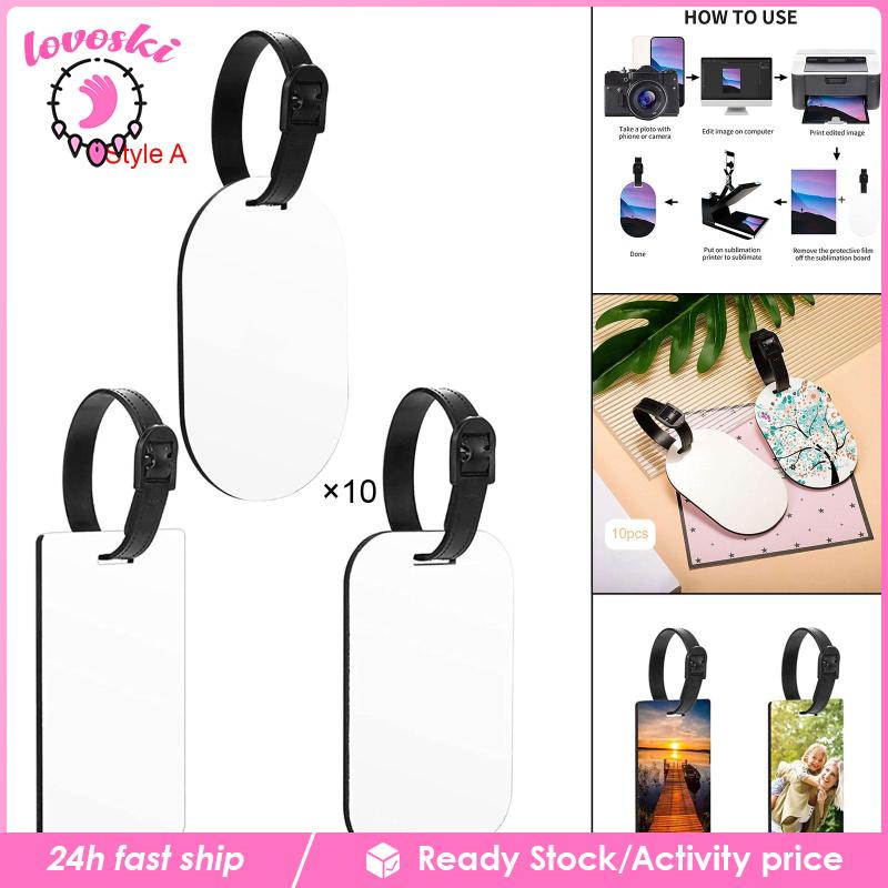 Bộ 10 Thẻ Đánh Dấu Hai Mặt Màu Trắng Có Móc Khóa Tiện Dụng