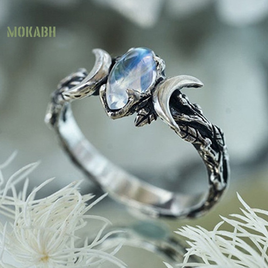 [Mok Abh] Nhẫn Đính Đá Theo Phong Cách Bohemia Cổ Điển