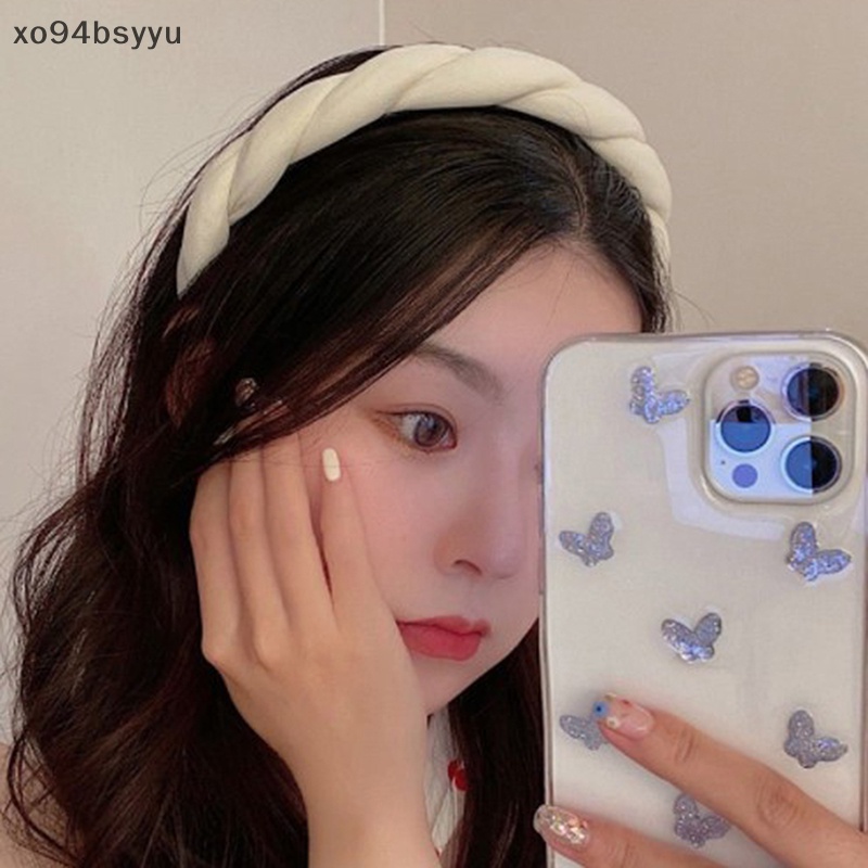 Băng Đô Cài Tóc Xo94Bsyu Màu Trơn Họa Tiết Gấp Thời Trang