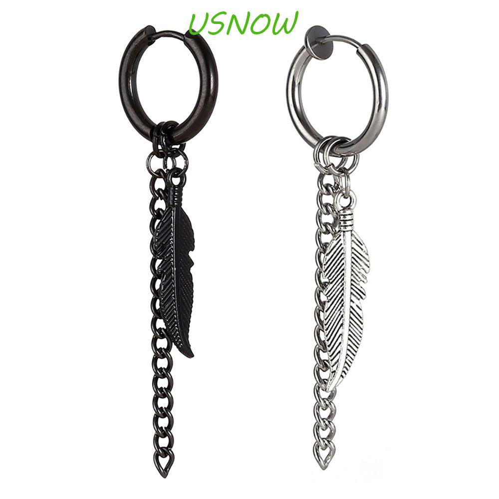 Khuyên Tai Tròn Phối Tua Rua Bằng Thép Không Gỉ Thời Trang Cho Nam Và Nữ