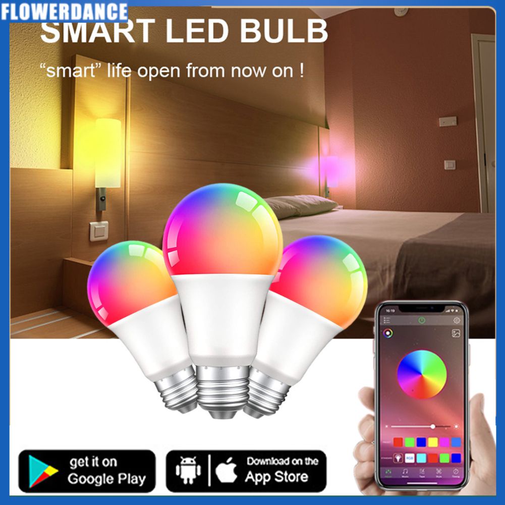 Zigbee3.0 Smart Light Bulb E27 Led Light Support Timing And Countdown Function Mutil Color Adjustable Smart Life Works With Google Assistant flower