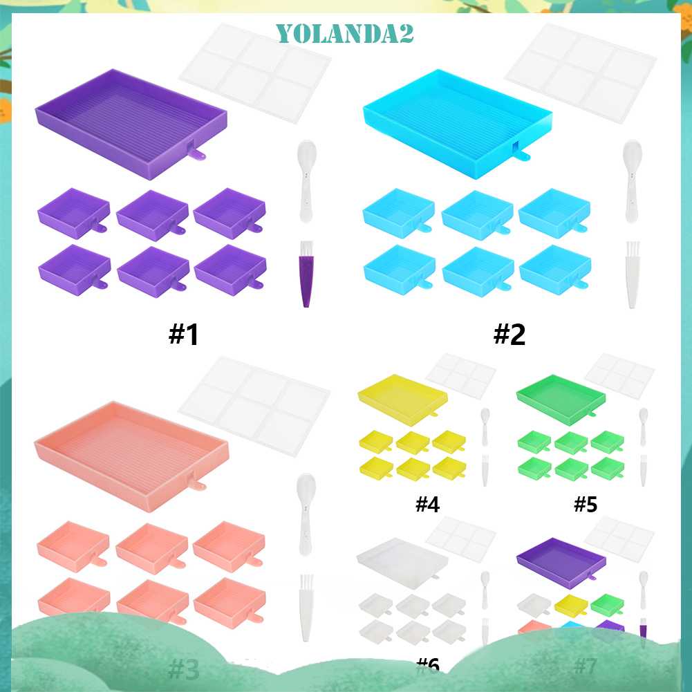 Khay Đựng Hạt Cườm Thêu Tranh Đính Đá Cỡ Lớn Có Nắp Đậy