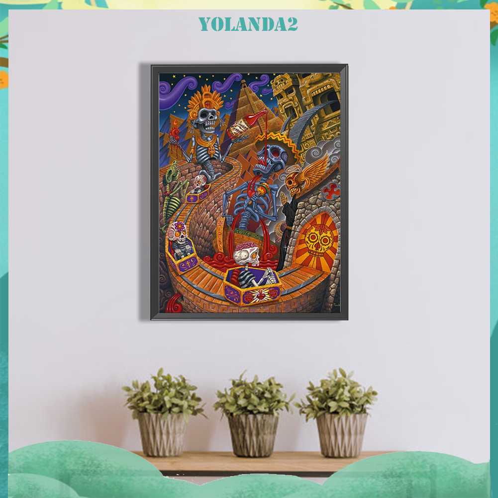 Tranh Đính Đá Kim Cương Toàn Bộ 5D DIY Hình Đầu Lâu